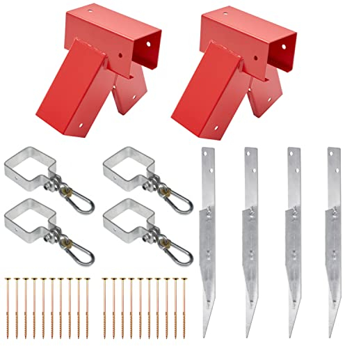 Bausatz zum BAU Einer Spielplatzschaukel, Gartenschaukel, Kinderschaukel | Hergestellt in der Europäischen Union (100°, Rot)