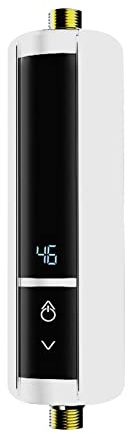 Calentador de agua eléctrico, mini calentador de agua eléctrico, pantalla LED, sin depósito, para cocina y baño (220 V, 3500 W)