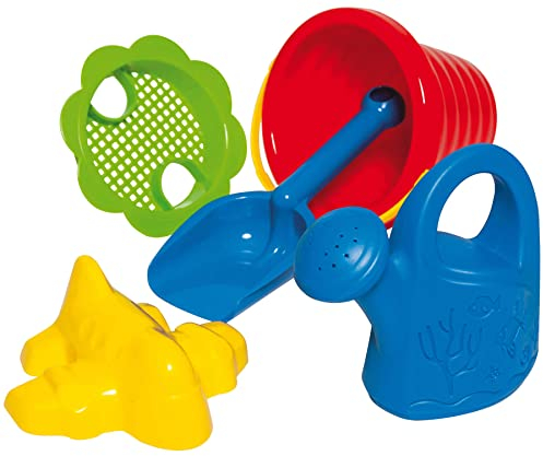 DOHÁNY Sandspielzeug Set Schaufel Eimer Förmchen Sieb Gießkanne Kinder Eimergarnitur 5-TLG.