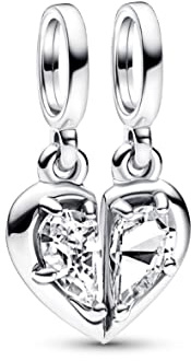PANDORA Moments Teilbarer Mutter & Tochter Charm-Anhänger mit Zirkonia Moments Collection, kompatibel Moments Armbändern, 792643C01