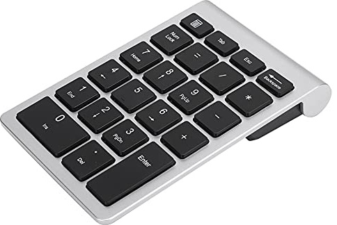 RF304 22 tangenter, 2,4 G trådlöst minitangentbord nummer dyna för numeriskt tangentbord USB guld Bluetooth med mottagare silver svart (silversvart)