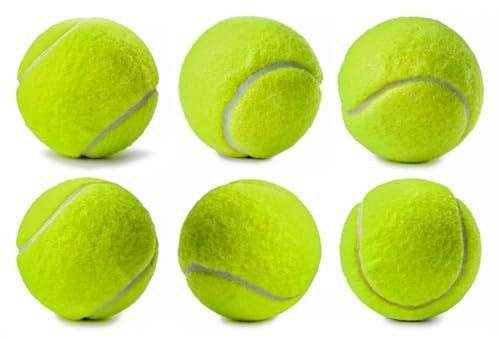 Karrma Tennis Balls Pack of 6 Sturdy & Durable Tennis Cricket Sport Dog Toy Play Ball Ideal For Practice Training Exercise Pets Kids Adults and Throwing Machines