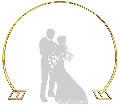 CHUNTIANMEI Ronde Arche Jardin,Arche Jardin Metal,Arche À Rosiers,métal Pergola de Jardin,pour Plantes Grimpantes,Mariage Commémoration Fête d'anniversaire,Gold-Medium