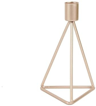 HEXEH Kerzenhalterhalter Metallhalter, geometrischer Kerzenständer, modische Weihnachts- und Hochzeitsdekoration Kandelaber (Color : Rose Gold, Size : S)