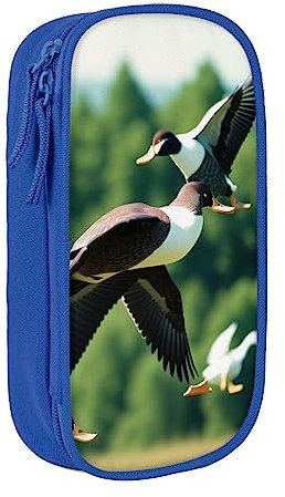 Wilde Enten fliegende Federmappe Stiftebeutel Tasche Große Kapazität Bleistift Beutel Organisieren Doppel Reißverschluss Aufbewahrungstasche, farbe, 5.0cm*10.5cm*20.5cm, federmäppchen