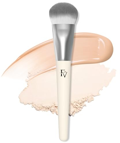 FV Pinceau Fond de Teint Fluide, Facile à Mélanger, Professionnel Pinceaux Fond de Teint Parfait Pour le Mélange Liquide ou Poudre, Pinceau de Maquillage le Visage Fibres Synthétiques, Cruelty-free