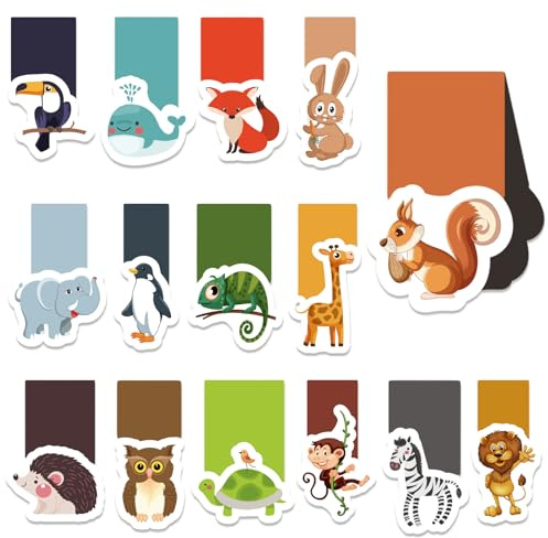 30 Stück Lesezeichen Magnetisch, Magnetlesezeichen, Magnet Lesezeichen, Bookmark, Lesestreifen Magnetisch Kinder, Magnetlesezeichen, Bookmark Grundschule, Schule Zubehör für Schüler Buchliebhaber
