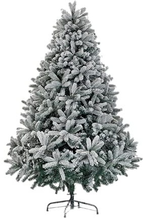 Divi Trees Künstlicher Weihnachtsbaum - Christbaum mit Umweltfreundlichem - Geruchsneutralem Schnee - Feuerfest - 3D-Zweige, PVC 2D + PE, Metallständer, Weihnacht, Christbaum Künstlich, in 4 Größen