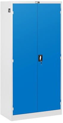 MSW MSW-TOOLC-001A Werkzeugschrank perforierte Rückwand und Flügeltüren 7 Schubladen 182 x 92 x 46 cm abschließbar Stahl belastbar bis 350 kg Werkstattschrank Metall