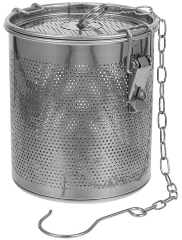 Zerodeko 1pc Soup Seasoning Bag Spice Bag Box Diffuser Tea Ball Filter Mesh Strainer Stainless Steel Brine Basket Strainer Basket Metal Loose Leaves Infusion Set Tea Maker Tea Strainer, Silver