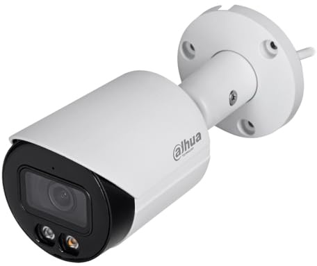 Dahua Caméra IP, Balle, 5 MP, IR 30 m, extérieur, IP67, Microphone, Micro SD, Full Color, Double éclairage
