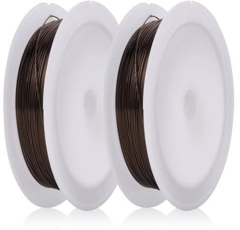 MEGAVOW 0.4mm x 10m Hantverkstråd Smyckestråd, Pysseltråd för Fästtråd Skulptering Tråd Smycken Halsband Armband Dekorativa Smyckestillverknin, Brun