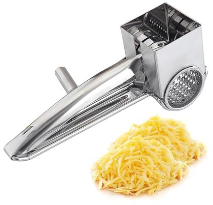 Grattugia per formaggio a manovella, trituratore rotante, grattugia per formaggi a mano, grattugia rotante in acciaio inox per cioccolato al formaggio duro
