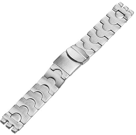 TVKSIPAR Cinturino in acciaio inossidabile adatto for cinturino orologio For Swatch 17mm19mm Interfaccia dentata Orologi da polso Cinturino Uomo Donna Cinturino in metallo solido(Silver,17mm)