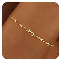 RMMD Gold Armband für Damen - Personalisiert Armband Gold Intiale Armband mit Buchstaben J Armkette Damen 18K Gold Vergoldete Schmuck Frauen Mädchen Personalisiert Schmuck Gold Damen Teenager