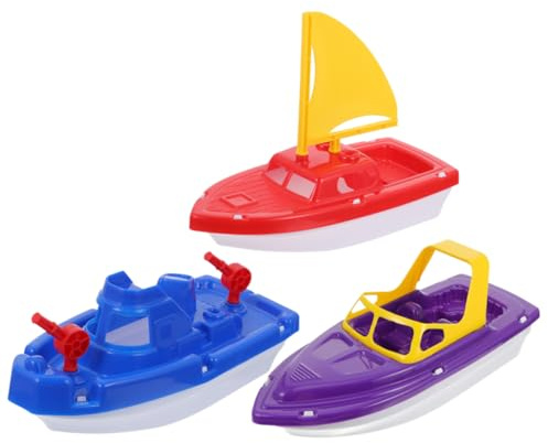 Abaodam 3 Pièces Vedette Bateau à Voile Hors-Bord pour Enfants De Hors-Bord Bateau De Course De Bain Jouets De De Bain Plastique