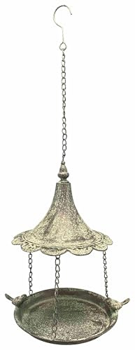 finehomegarden Vogeltränke Vogelbad hängend Metall 29x24cm H39cm Futterstelle Futterschale Garten
