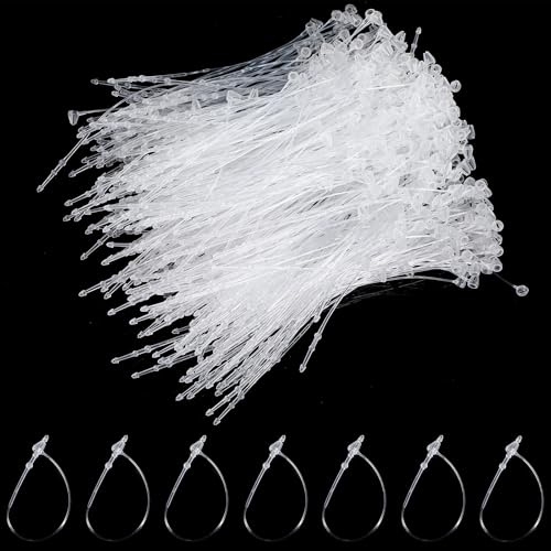 Nogeqi Lot de 1000 fils de sécurité en plastique pour étiquettes, vêtements, marché aux puces, étiquettes de prix, étiquettes de prix pour pistolet d'étiquetage, étiquettes de produit transparentes