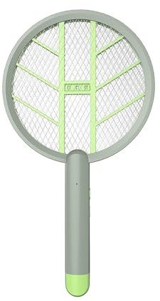 Coati – Raqueta Eléctrica Mata Moscas y Mosquitos, Recargable USB-C, Elimina Insectos con Luz UV, Doble Función Raqueta y Base, Carga USB C, Cobertura hasta 30 m²