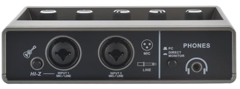 YQVEOT Mezclador de Audio, Interfaz de Audio de 2 entradas Grabación de Estudio de PC for Guitarra eléctrica Tarjeta de Sonido Externa 48V
