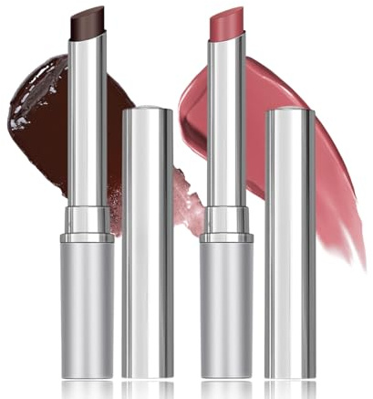 Black Honig Lipstick 2 Stück - Tinted Lip Balm - Lippenpflege mit Farbe - Lip Tint Honey Balm - Lippenstift gegen Lippenfältchen - Lip Gloss für Frauen - Teenager Mädchen Geschenke (Black + Pink)