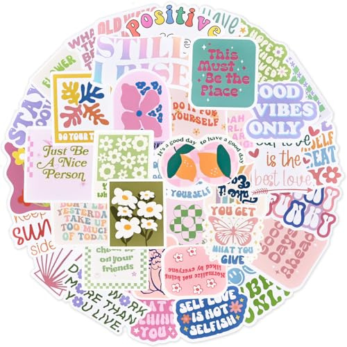 100 Stück Ästhetische Sticker, Vinyl Wasserdicht, Rosa Sticker für Laptop, Wasserflasche, Gepäck, Handy, DIY Bastelarbeiten
