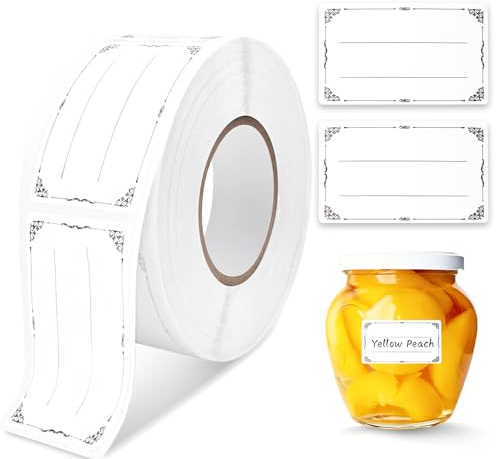 LAWALEISHE 600 PCS Labels for Jars,Self Adhesive Jam Labels,Writable Sticky Label Easy Peel Off for Jam Jars,Food Stickers Sticky Label for Food Bottle Jams Preserves Containers (30 * 50mm)