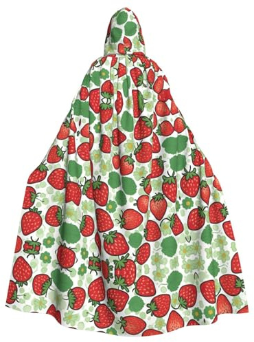 Ouyniei Capa con capucha unisex para adultos, con estampado de fresas, para cosplay, Halloween, carnaval, fiesta