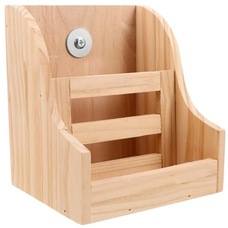 Gadpiparty Holz Heuraufe mit Integriertem Futternapf Natürliches Futterhaus für Kaninchen Meerschweinchen Chinchillas Praktischer Holz Futterspender für Kleine Haustiere