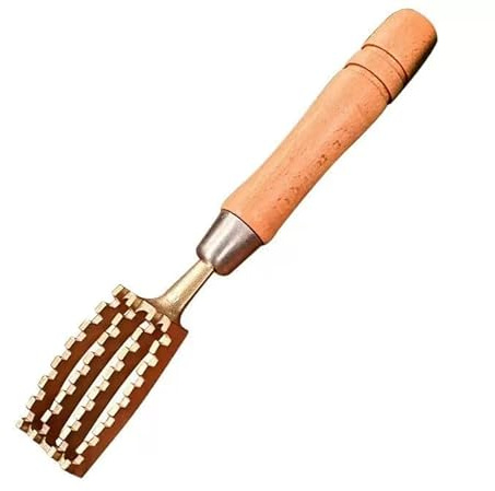 Générique Scagliatrice di pesce professionale in acciaio inox, squamatore giapponese con manico in ottone e denti seghettati, desquamatore rapido per pulizia facile e completa a casa