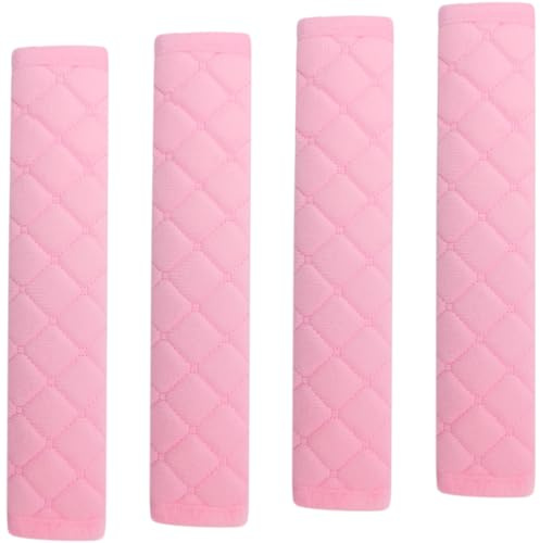 Coussinets de protection pour ceinture de sécurité automobile, 4 pièces, Housses pour ceinture de voiture, doux, Pads sangle siège auto, Rose 27 cm, Pour véhicules (4-Pink)