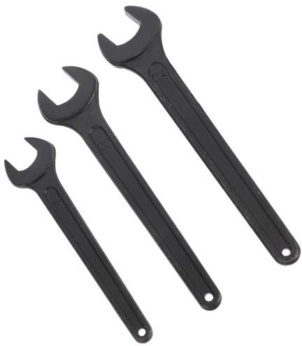 HAMPPLIES 3pcs Single Head Open-end Spanner Wrenches Set 19mm 22mm 24mm Steel Hand Tools for Mechanics Workshop and Home Use