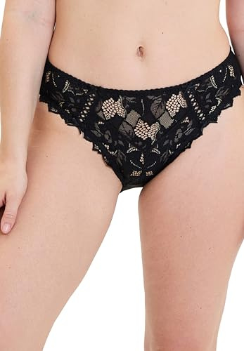 Sans Complexe - Arum - Slip in Microfibra e Pizzo - Classico - Tinta Unita - Donna - Nero - M