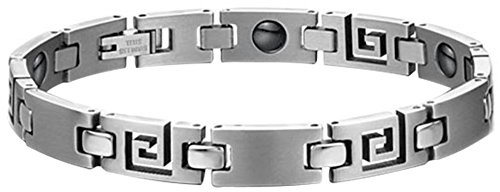 JewelryWe Schmuck Magnet Therapie Kugel Perle Perlen Edelstahl Armband Link Handgelenk Kette Silber Damen