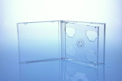 EUKK 5er CD/DVD Hüllen, 2er 2fach Jewelcase, glasklar transparent, Polystyrol, ca. 142 x 135 x 10 mm, für Medien