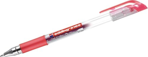 edding 10 x Gelroller 2185 Crystaljelly 0,7mm (10 Gel Roller, rot)