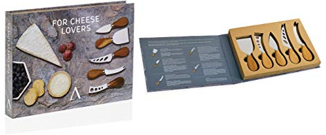 Andrea House CC65018 Set 5 Couteaux Fromage Inox et Acacia