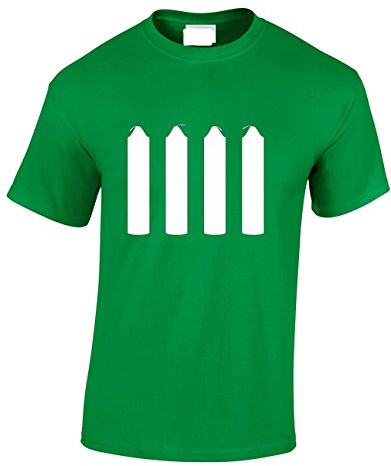 Crown Designs Four Candles Funny Cool for Men & Teenagers T-Shirts Tops - Green/X-Large