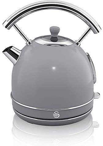 Swan SK14630GRN Retro Dome Kettle, Fast Boil, 360 Degree Base, 1.8L 3KW, Grey