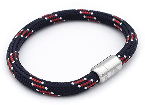 Wind Passion - Pulsera Hombre Paracord de Cuerda Náutica Hecha a Mano con Cierre Magnético - Accesorio Mujer Surfista y Verano estilo Náutico
