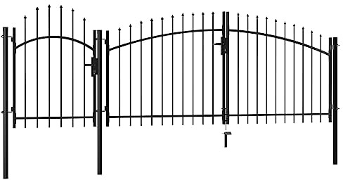 Gartentor Stahl 2 x 4 m Schwarz