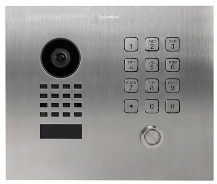 DoorBird D1101KH Classic Unterputz IP Video Türstation | Video-Türsprechanlage mit 1 Ruftaste, Keypad, Bluetooth, HD-Video, Bewegungssensor, in Edelstahl V2A