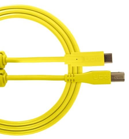 UDG GEAR U96001YL Câble USB 2.0 (C-B) - Audio haut débit optimisé USB 2.0 C vers B, jaune, 1,5 m