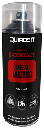 Quiadsa - BRIK-CEN S-CONTACT - Adhesivo en spray de caucho sintético en disolución - Multiusos para diversos materiales - Aplicación uniforme y rápida - 400 ml