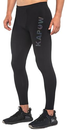 Kapow Meggings Leggings Sportivi Contenitivi da Uomo Compression X con Tasche (Compression-X Striker, M)