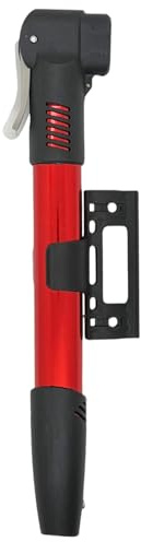 Mini pompa per bicicletta, piccola pompa per bicicletta, con chiusura rapida e impugnatura a T, per tutte le valvole, con supporto per telaio, 11 bar/160 psi (rosso, 28,5 cm)