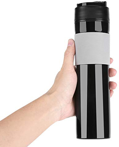 Presse à café portable, presse à café bouteille thé cafetière presse française cafetière tasse à boire de voyage adaptée pour les vacances de voyage en plein air au bureau(le noir)