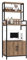 HOCSOK Küchenregal, Standregal mit S-Haken und Tür, Bäckerregal aus Holz & Metallrahmen, Stabil Aufbewahrungsregal für Flur, Küche, Wohnzimmer, Braun, 59.7 x 40 x 149cm
