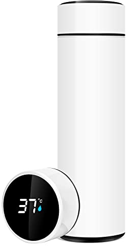 QiCheng&LYS Insulated mug with temperature display 17 oz / 500 ml travel insulation cup. The sports insulation cup is BPA-free PVC free 304 stainless steel, suitable for cold and hot water