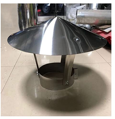 Comignolo in Acciaio Inox,Tetto,comignolo antivento,Canna fumaria Tubo parapioggia Protezione Tappo Terminale Riscaldamento Stufa Tubo di Scarico Comignolo Tappo Antipioggia,d14cm*30cm/5.51in*11.81in